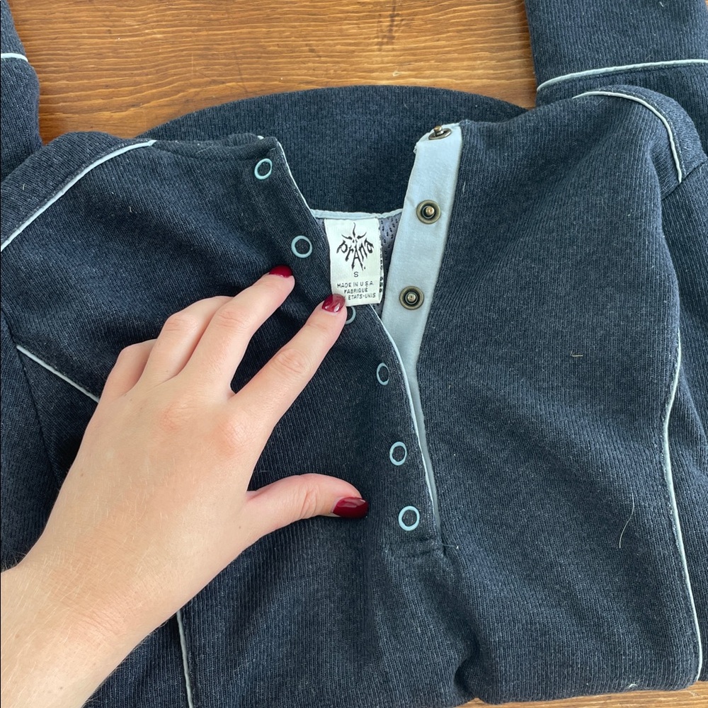 Women’s size small Prana Dark Gray Button-Up Sweatshirt